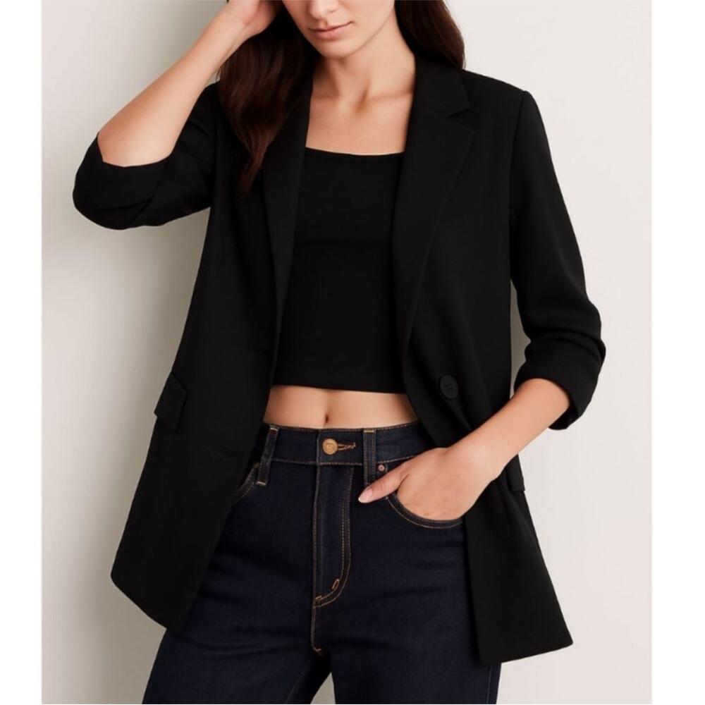 Madewell Caldwell Blazer Women’s Small Black Double Breasted Lined Jacket